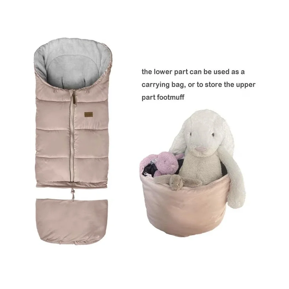 Baby Stroller Footmuff Pink Warm Sleeping Bag Bunting 0-5T Universal 35-47in - Picture 5 of 10